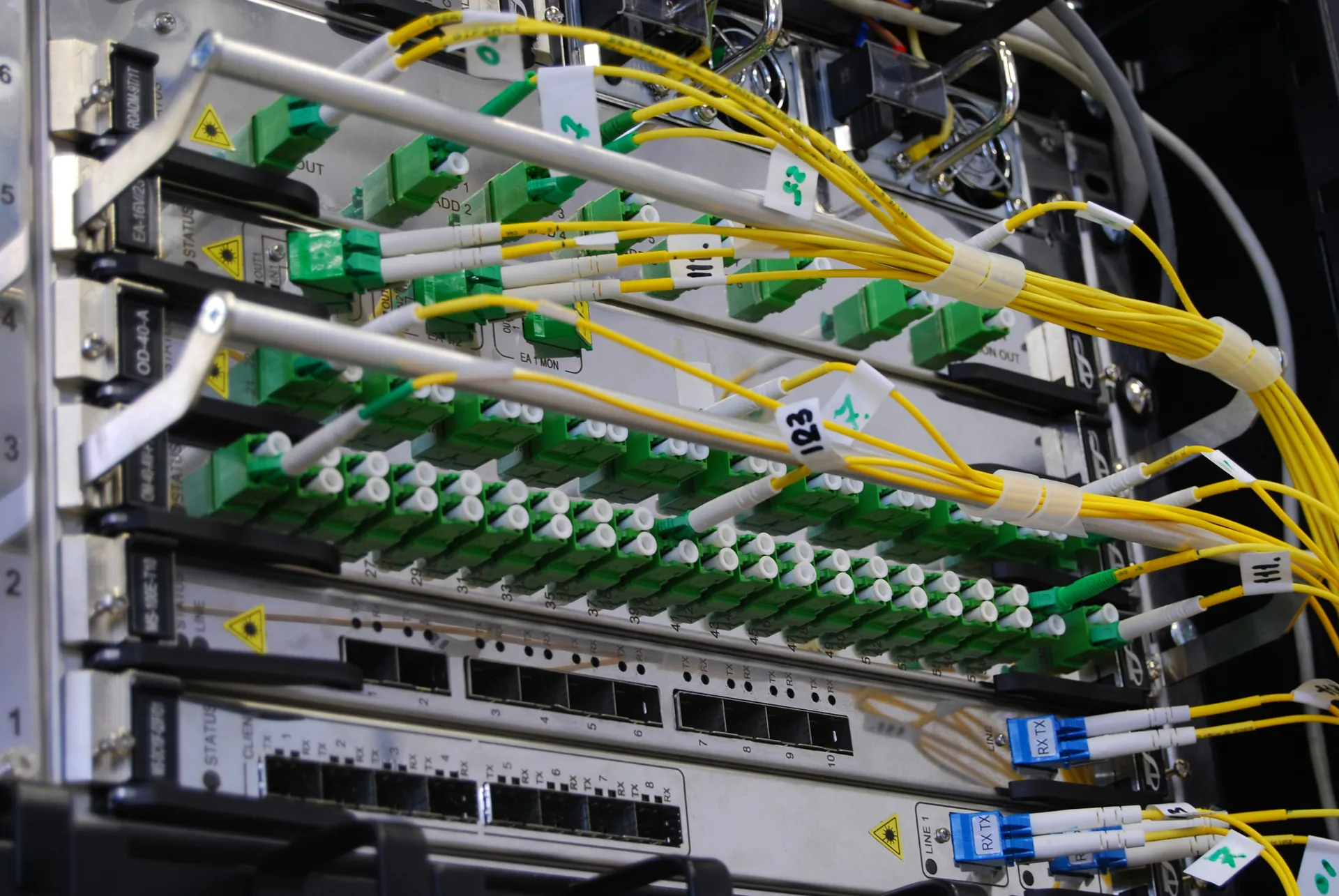 Vertiv cabinet with structured cabling installation