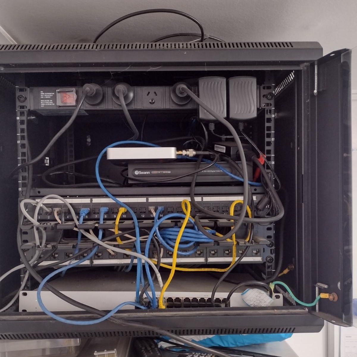 Placeholder image (comms cabinet interior) pending a real Wi-Fi zone survey photo